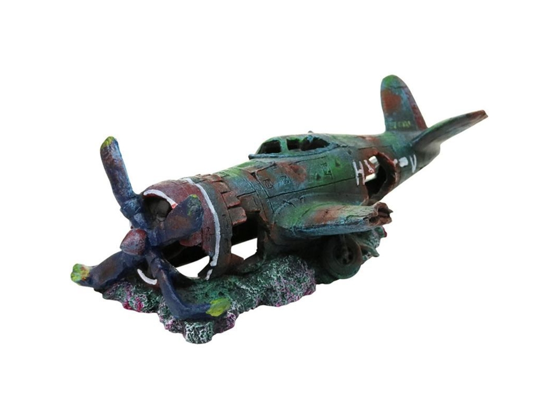 Ornamento de aquário Nova Line em resina, avião, decoração de peixe | S/MARCA