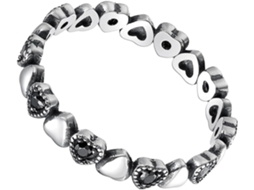 Anel Feminino Em Prata De Lei 925 Com Coração E Zircônia, Estilo Retrô, Tamanho 7, Joia Elegante E Sofisticada.