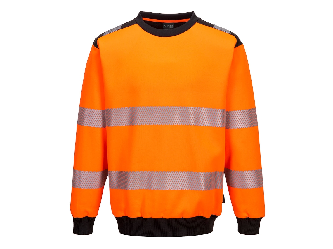 Moletom Pw3 De Alta Visibilidade Com Gola Redonda / Vermelho Preto / S Portwest