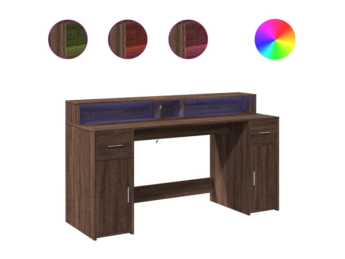 Desk, Desks Vidaxl Marrom Madeira Processada (160 X 55 X 91 Cm)