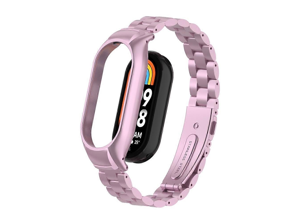 Caixa Metálica Integrada + Pulseira De Três Contas Para Xiaomi Mi Band 8