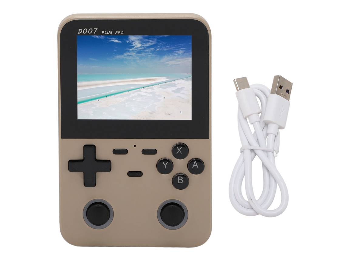 Console de Jogos Portátil Retro de Código Aberto Handheld Gba Mini Arcade Psp Game Champagne EOOCOO (tela Ips de 3,5 Polegadas, Duas Joysticks)