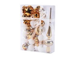 Conjunto de Decoração de Natal com 34 Bolas de Natal Plástico Inquebrável Decoração de Árvore de Natal Platina