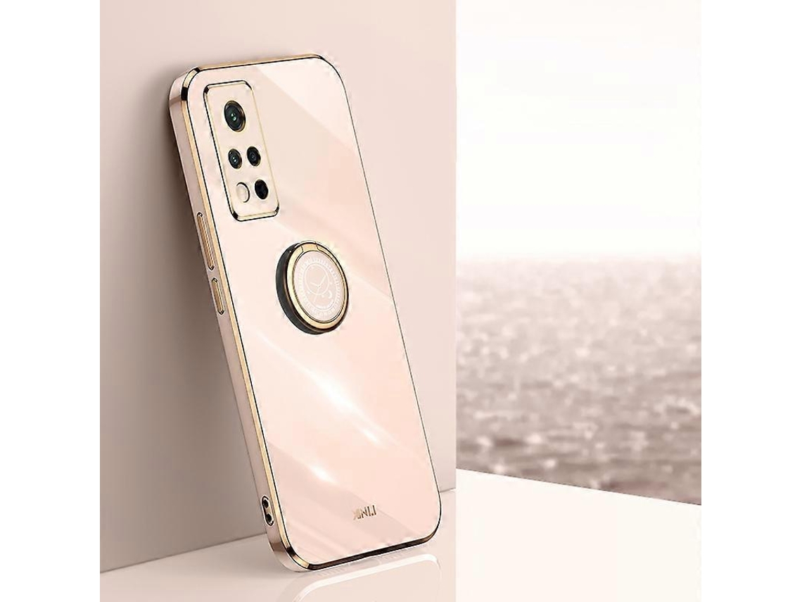 Capa Para Celular Xinli Straight Edge 6d Electroplate Tpu Com Suporte De Anel Para Honor V40 5g