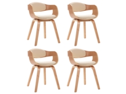 Dining Chair, Dining Chairs Vidaxl Creme Couro Artificial (n/a)