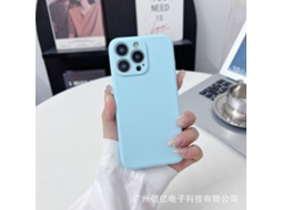 Capa Azul-clara Para Iphone 17 Air, Com Bordas Retas, Estilo Cubo, Resistente A Impactos E Cor Sólida.