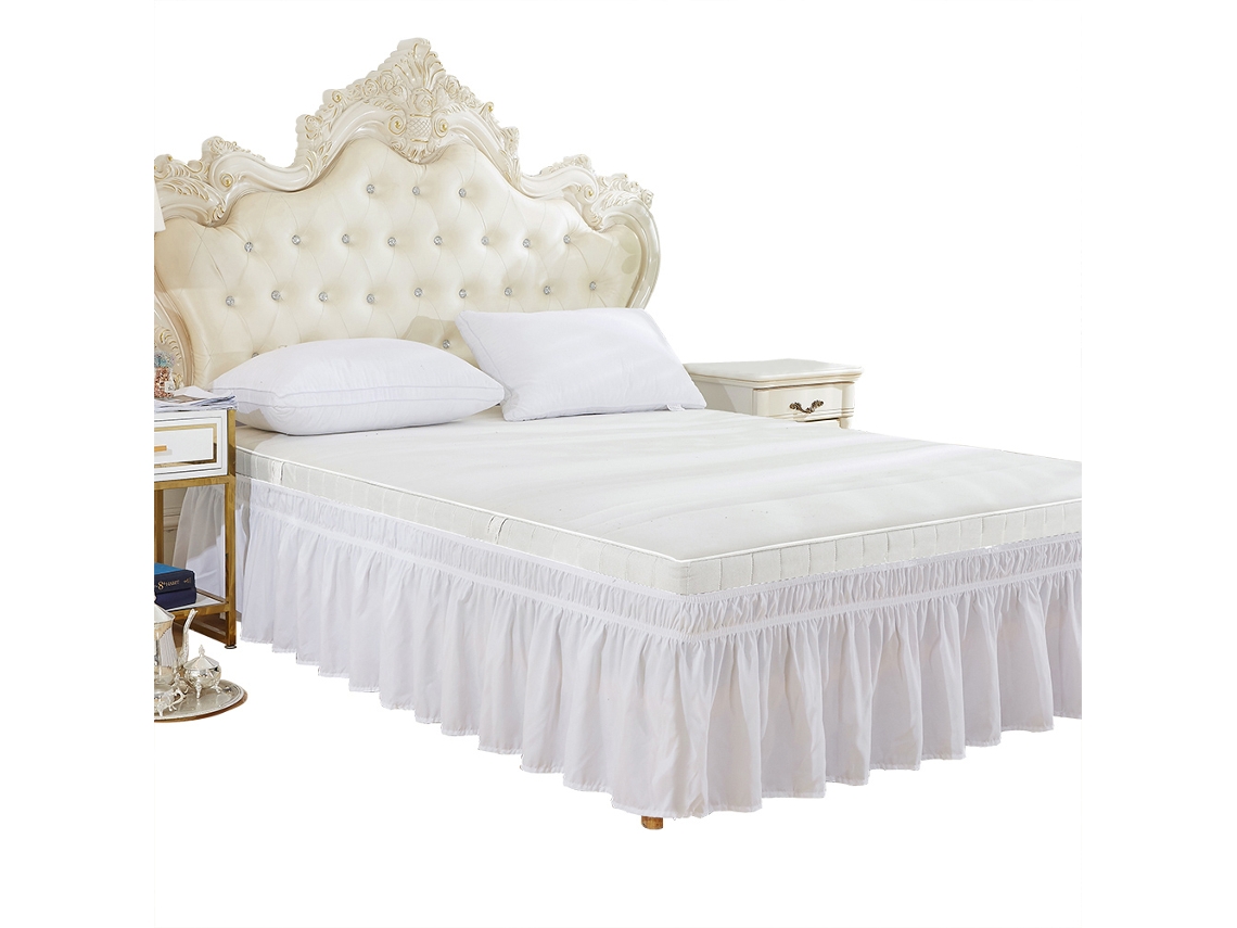 Saia de Cama Elástica com Volante para Cama King