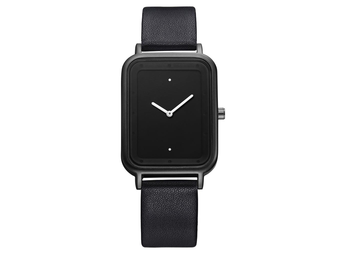 Relógio analógico elegante para negócios com pulseira de couro PU, relógio de quartzo para homens.