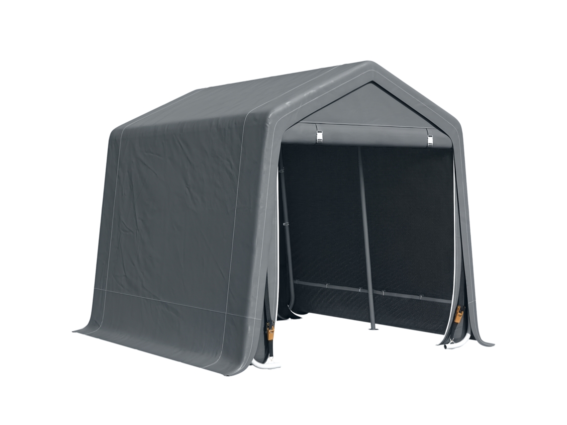 Barraca Garagem Carro (metal e Tecido Pe, Cinza, 280x240x240cm)