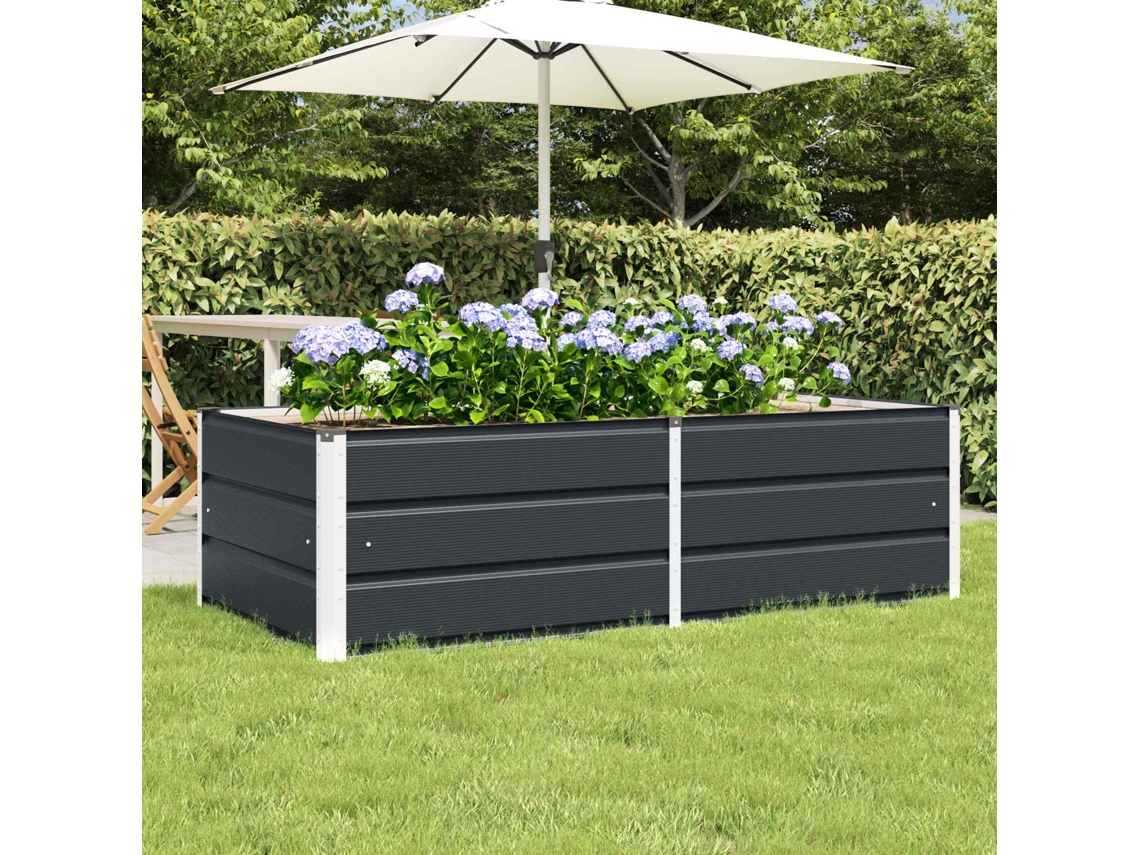 Vidaxl Floreira Antracite 160 X 80 X 45 Cm Aço