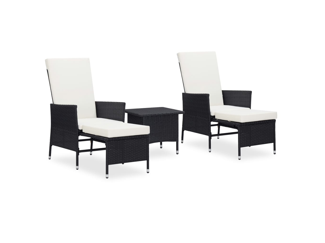 Garden Lounge Set, Garden Lounge Sets Vidaxl Preto Rattan / Vime (n/a)