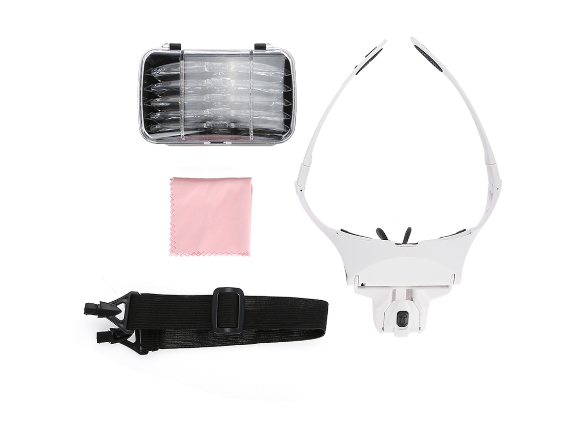Lupa De Cabeza Com 5 Lentes E Luz Led Para Joiaria E Reparação De Relógios