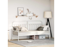 Vidaxl Estrutura De Cama De Dia Branco 80 X 200 Cm Aço Revestido A Pó