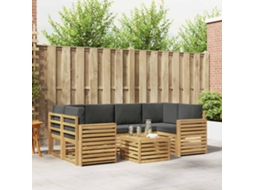 Vidaxl Conjunto De Sofás Para Exterior 7 Pcs Branco E Antracite