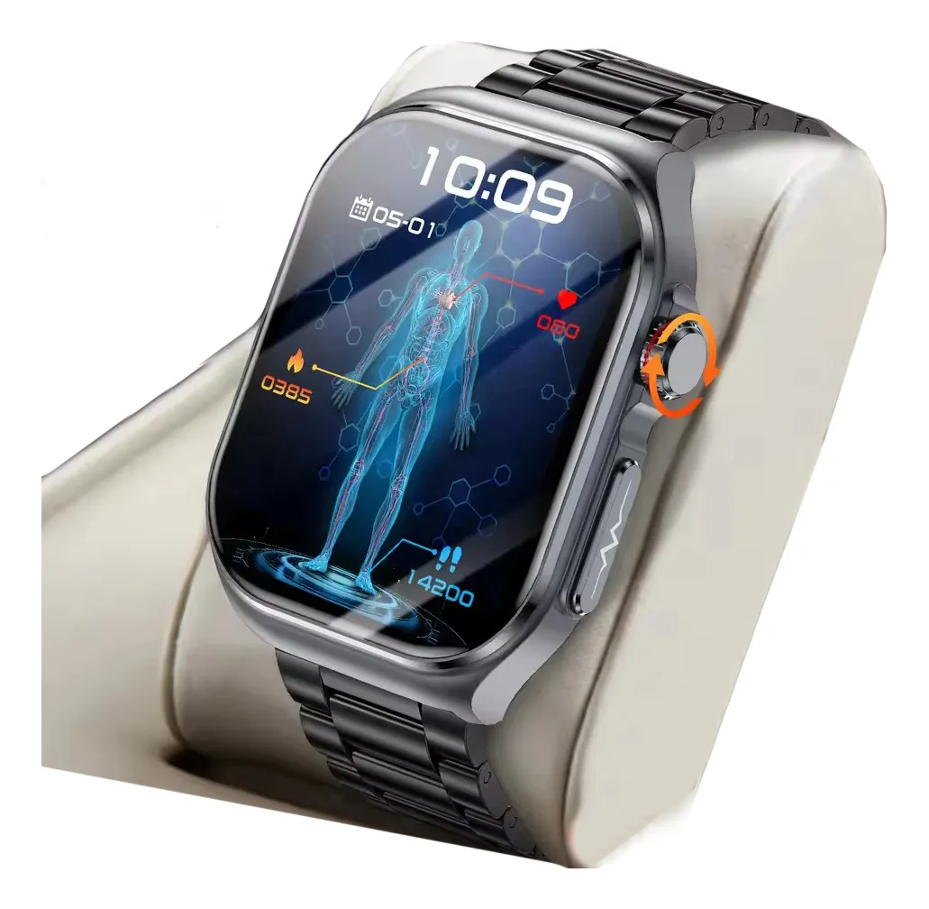 Relógio inteligente AMOLED 2025 para homens com ECG, rastreador de condicionamento físico e chamadas Bluetooth.