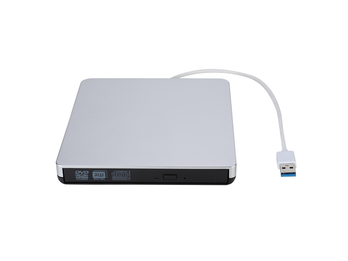 Gravador (leitura Usb3.0, Universal Para Notebooks E Desktops) Corpo Prata Painel Preto Dvd-rw12.7 Gravador Universal Para Notebooks E Desktops