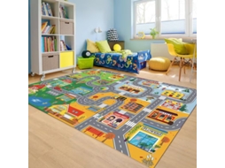 Tapete Infantil De Trânsito E Cidade, Educativo Antiderrapante Para Carrinhos, Sala De Jogos E Quarto De Menino 60*90cm