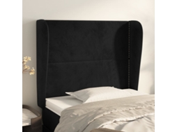 Vidaxl Cabeceira De Cama C/ Abas Veludo 103x23x118/128 Cm Preto