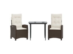 Garden Dining Set, Garden Dining Sets Vidaxl Marrom Rattan / Vime (80 Cm Table Length)