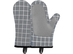 Luvas De Forno Resistentes Ao Calor, Em Silicone E Algodão, Com Design Antiderrapante, Ideais Para Cozinhar, Assar E Grelhar (azul)