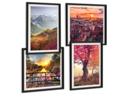 Composição De Quadros Composições Florais Elegantes Espelharte (4 Peças)