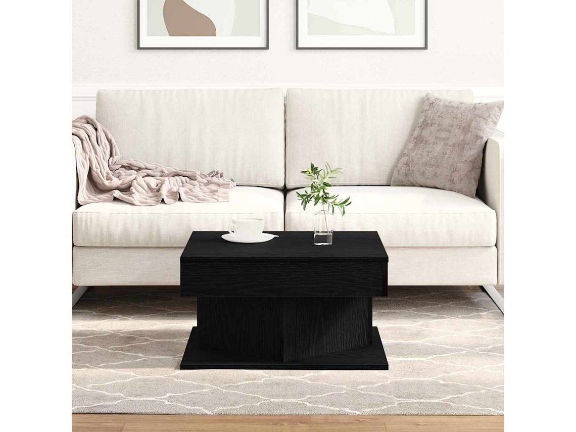 Vidaxl Mesa De Centro Carvalho Preto 57 X 57 X 30 Cm
