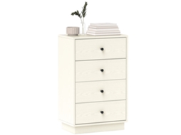 Cômoda moderna com 4 gavetas, 47x29x75cm, cor creme LAMAISON