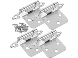 Conjunto De 4 Porta Armário Com E Mola, 1,2 Mm, Níquel Branco, Canto