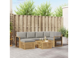 Vidaxl Conjunto De Sofás Para Exterior 7 Pcs Branco E Cinzento-claro