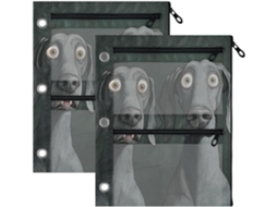 Pasta Com 3 Pastas, Desenhos Animados, Medos Engraçados De Weimaraner, Cachorros