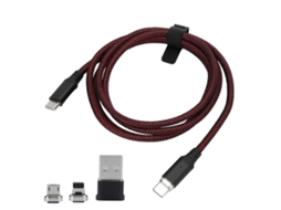 Cabo De Dados Magnético 4 Em 1 100w Pd 1.2m Typec Micro Usb Ios Carregamento Rápido