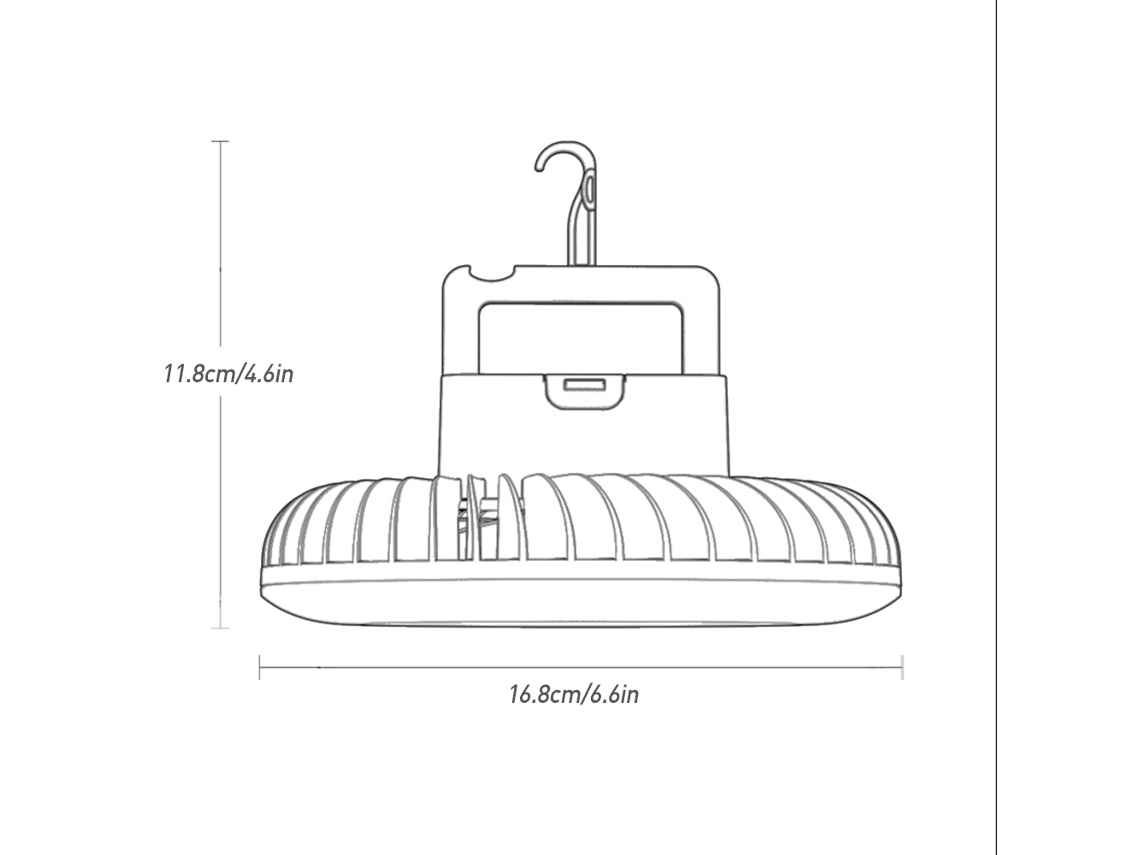 Ventilador Lanterna Camping Usb Recarregável Portátil