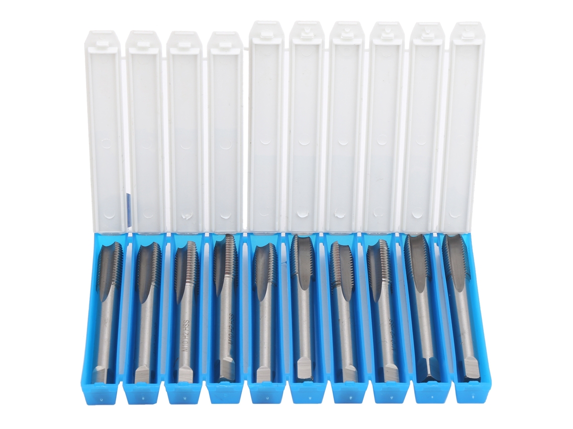 Conjunto de 10 brocas de rosca reta HSS de alta dureza para rosquear Furadeira M10 x 1,5