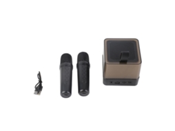 Máquina de Karaokê Microfone Sem Fio Caixa de Som Portátil para Cantar para Crianças e Adultos EOOCOO (caixa de Som com Bluetooth e Iluminação Led)