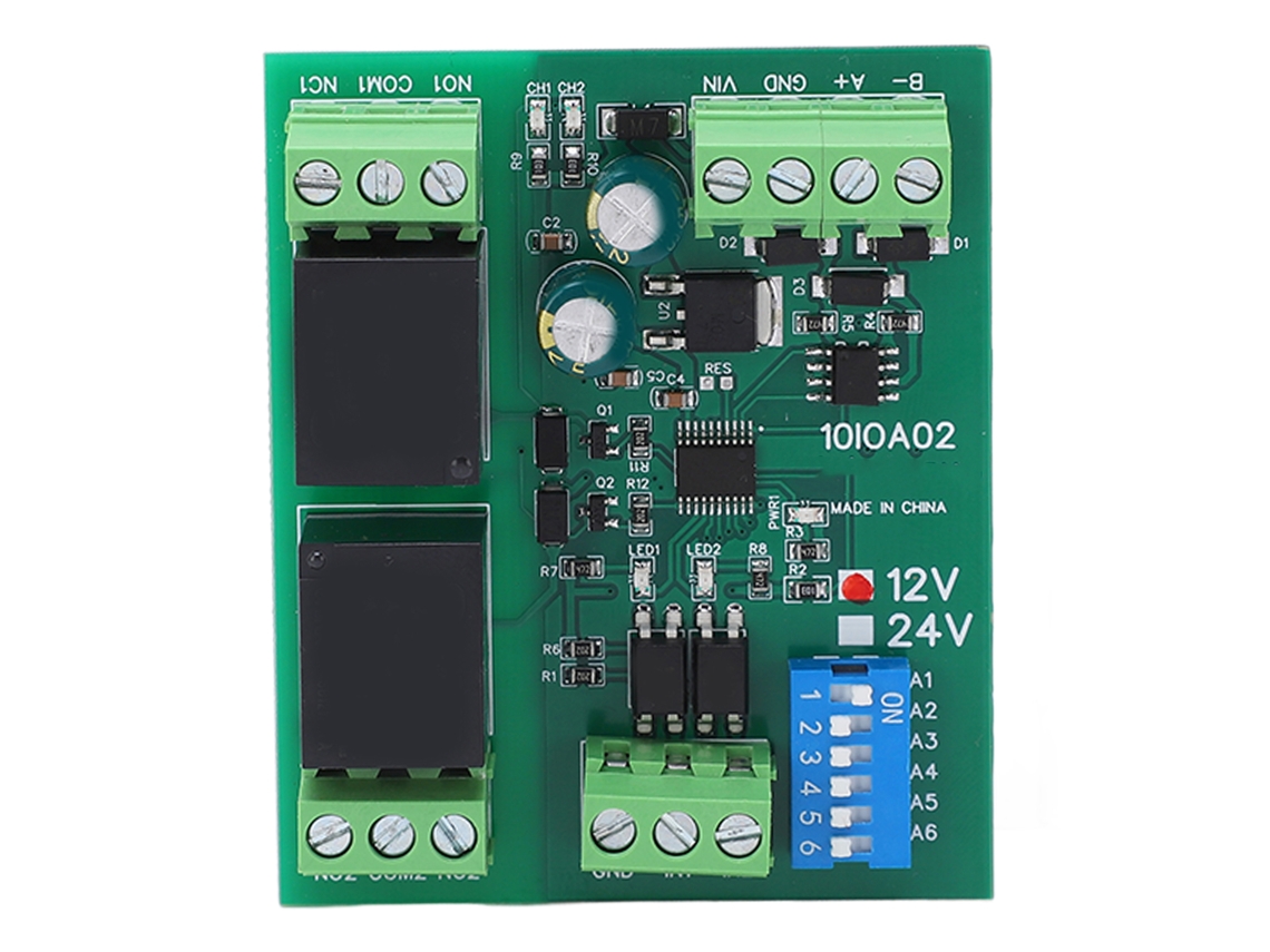Módulo Relé 2 Canais Rs485 Dc 12v