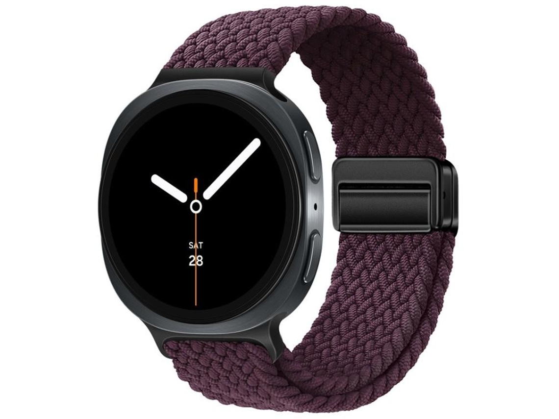 Bracelete para Samsung Galaxy Watch 8/8 Classic Nylon Trançado com Fivela Magnética Clássica Cereja Avermelhada XIAOMOYU