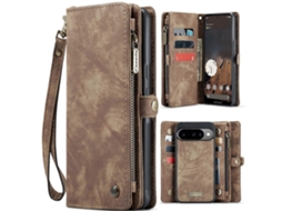 Capa De Couro Tkdaddy Para Google Pixel 10 Pro / Google Pixel 10, Caseme, Com Carteira Removível E Alça, Marrom