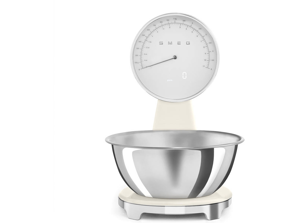 Balança de Cozinha SMEG Analógica e Digital KSF01CRWW (Capacidade 5Kg - Precisção 1g - Creme)