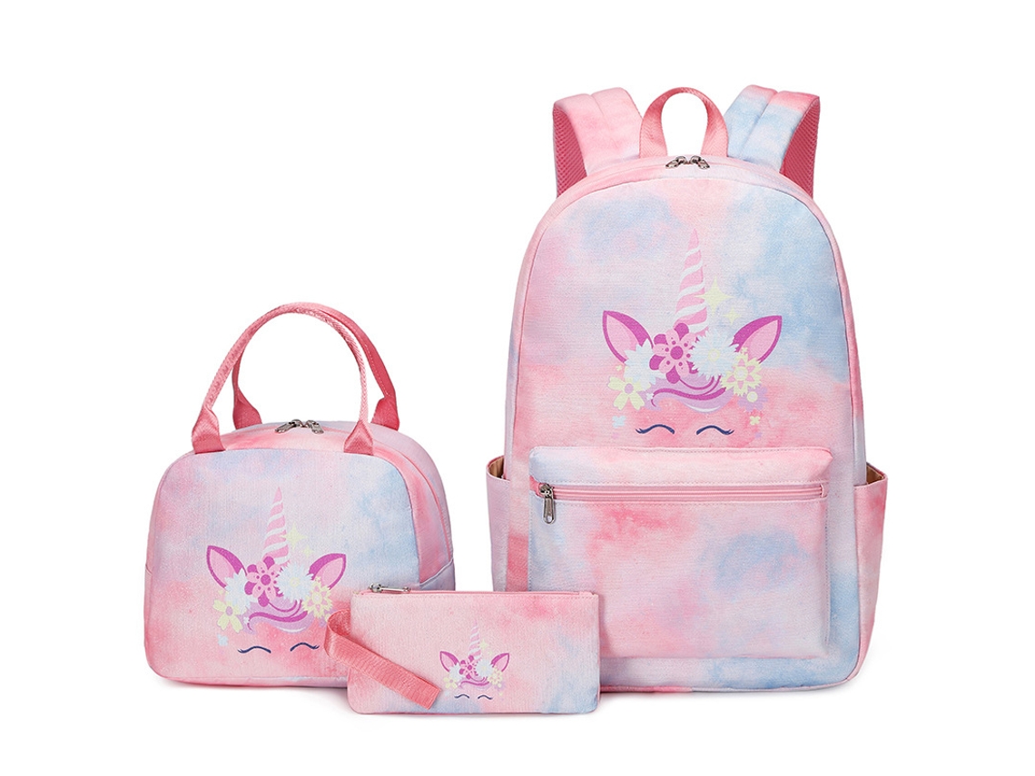 Mochila Escolar Unicórnio Para Crianças, Conjunto De Mochila Leve E Impermeável Para Estudantes Slowmoose