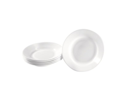 Conjunto De Pratos De Vidro Branco Profundo Eduplay 6 Peças Resistentes A Riscos Para Cuidados Infantis