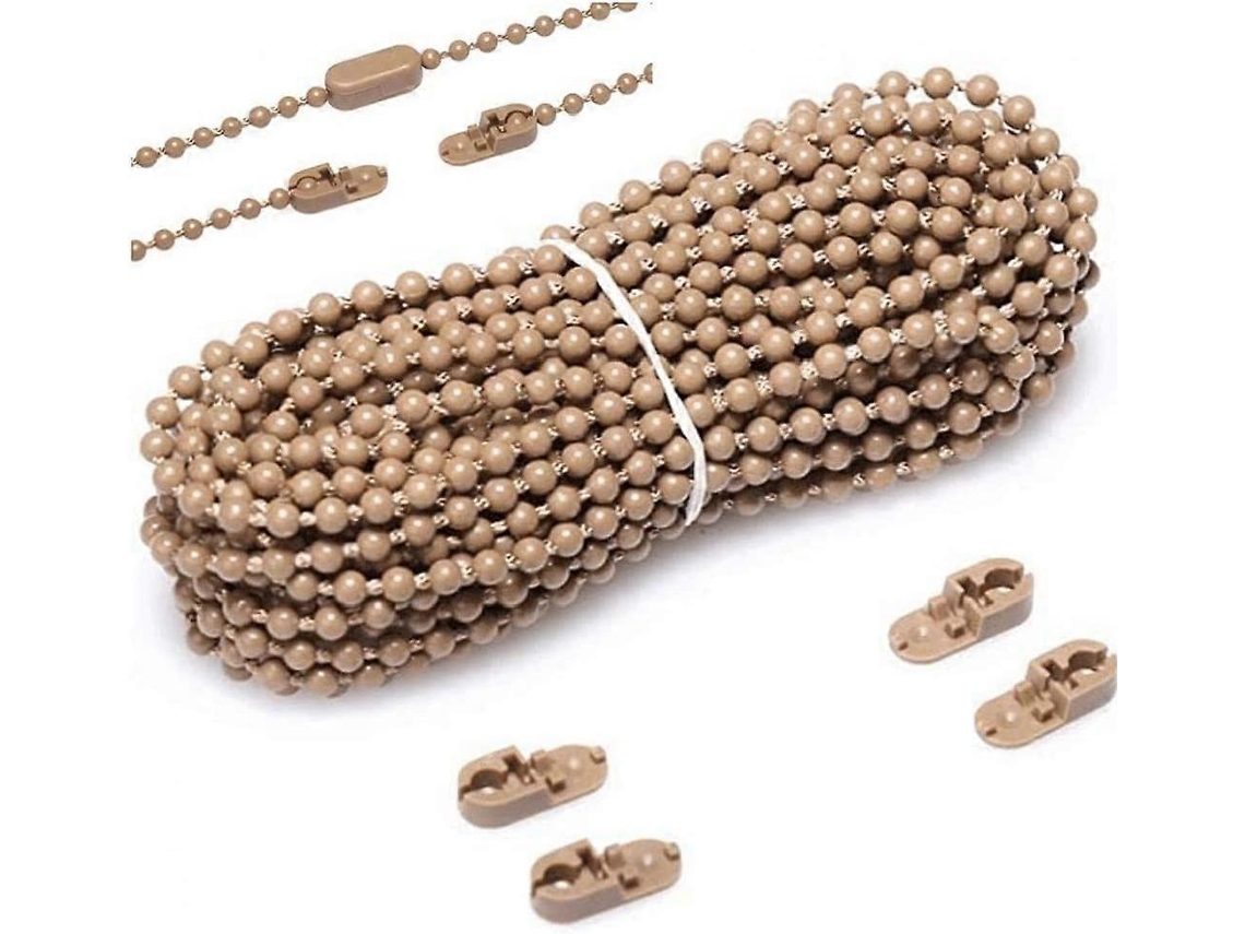 Omni cadena de Perlas para Persianas Plásticas Reparación de Cadenas de Persianas Verticales Romanas Con 2 Clip Conectores