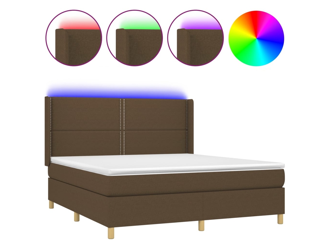 Box Spring Bed, Box Spring Beds Vidaxl Marrom Tecido (180 X 200 Cm)