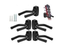 Conjunto de 5 Suportes de Parede para Guitarra, Compatíveis com Guitarras de Todos os Tamanhos, Baixo, Bandolim e Banjo AQUAFORGE