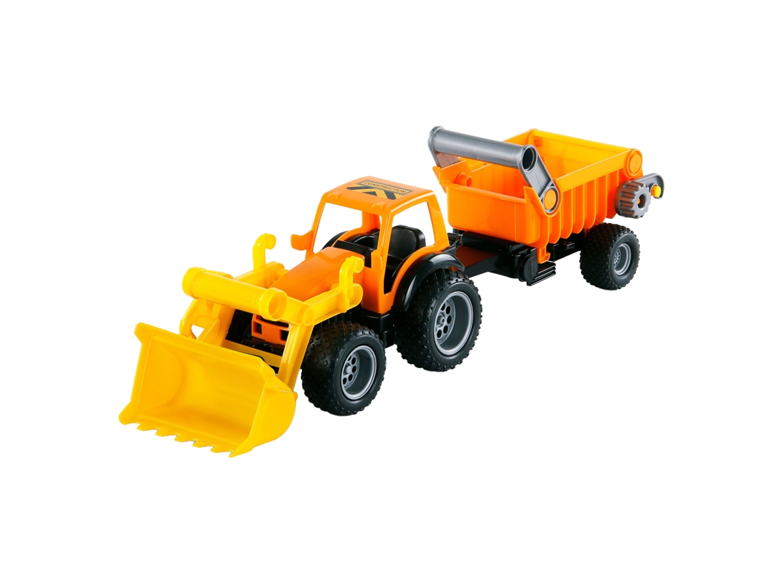 Trator De Brinquedo Cavallino Com Carregadeira Frontal E Reboque De Plástico Cavallino Toys