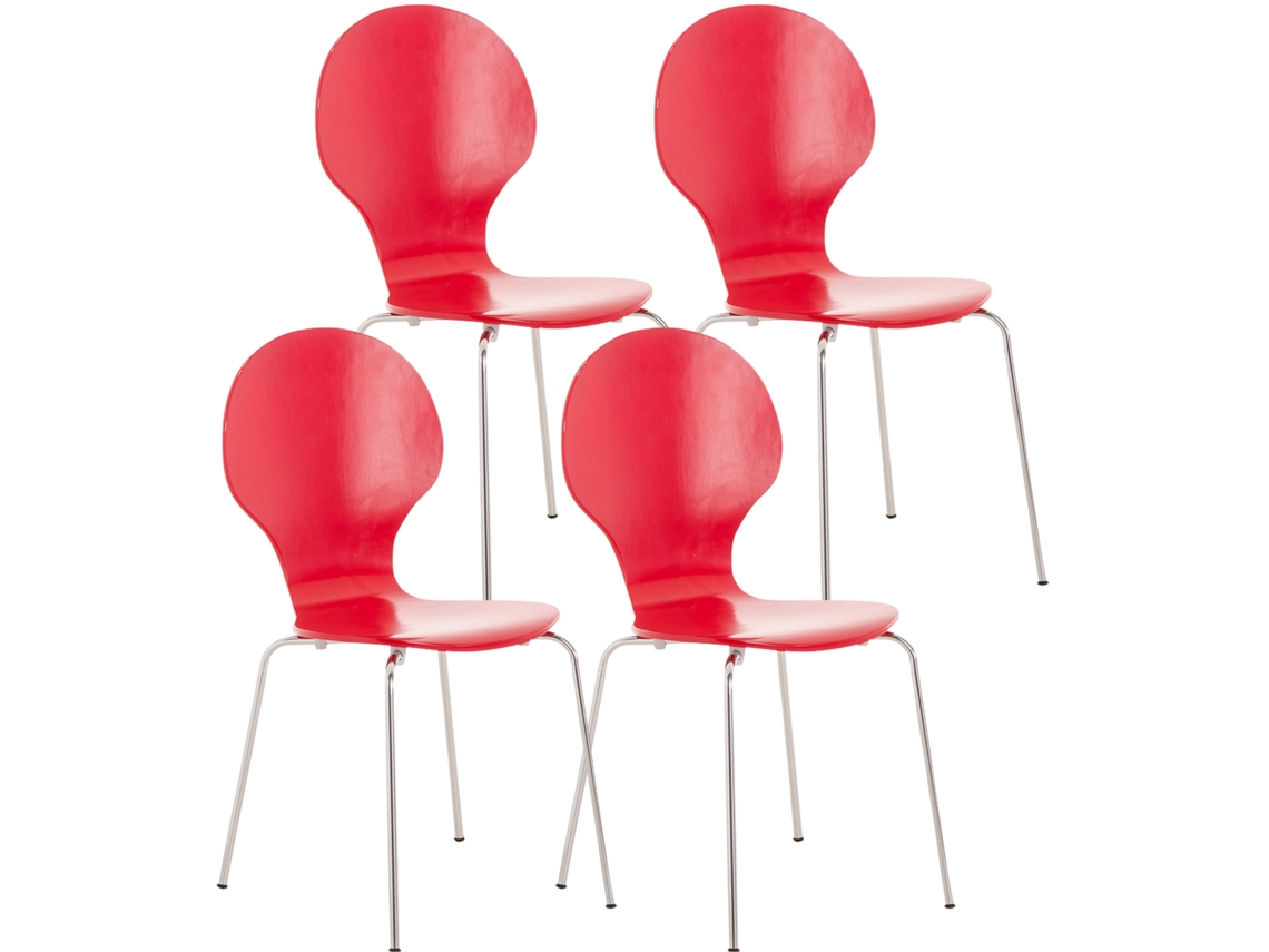 4x Cadeira empilhável DIEGO vermelho CLP