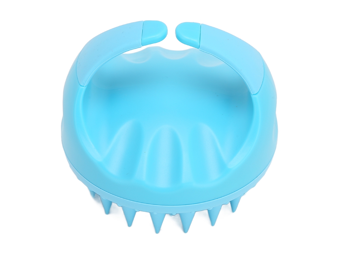 Escova de shampoo e massageadora de cabeça esfoliante de silicone macio para cabelos molhados e secos, azul, modelo 2026