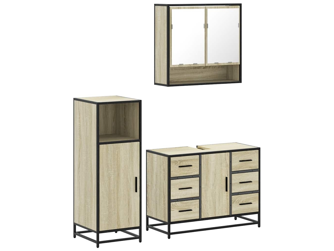 Bathroom Furniture Set, Bathroom Furniture Sets Vidaxl Marrom Madeira Processada (n/a)
