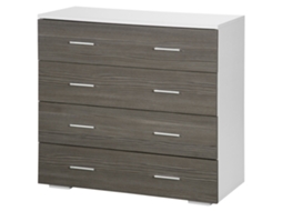 Cômoda 4 Gavetas Cinza/Branca 76x35x72cm Moderna Quarto/Sala S/MARCA