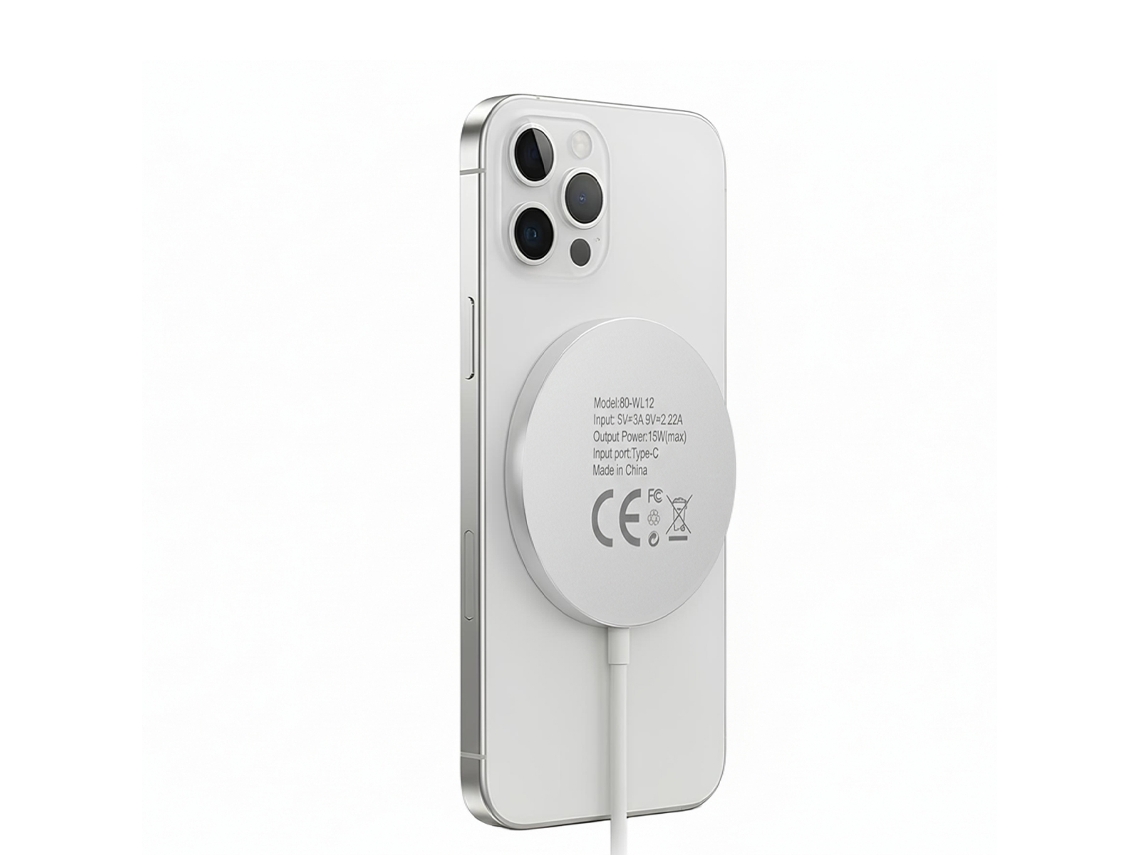 Mayaxess Carregador Para Iphone 16 Pro Max Magsafe Magnético 15w Branco