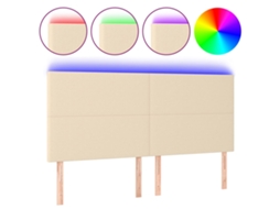 Led Headboard, Led Headboards Vidaxl Creme Tecido (160 X 5 X 118/128 Cm)